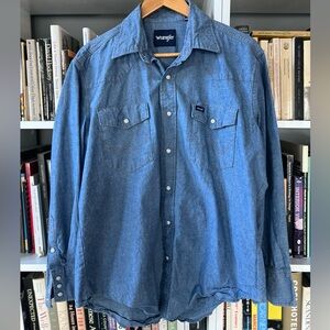 Wrangler Men’s Western Denim Shirt Size L